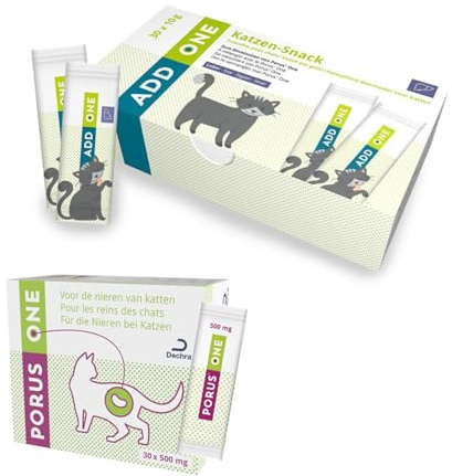 Porus ONE Sparpaket | 30 x 500 mg Porus One + 30 x 10 g Porus Add One mit Leber | Ergänzungsfuttermittel für Katzen