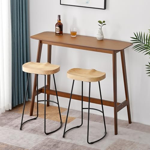 Industrieller Stehtisch, Live Edge-Esstisch, Schmaler Stehtisch, Schmaler Bistrotisch, Kleiner Küchenbar-Esstisch, Sofa-Stehtisch, for Küchen-Café-Schaufenster, Kleiner Raum – Ohne Stühle(120*45*99cm/