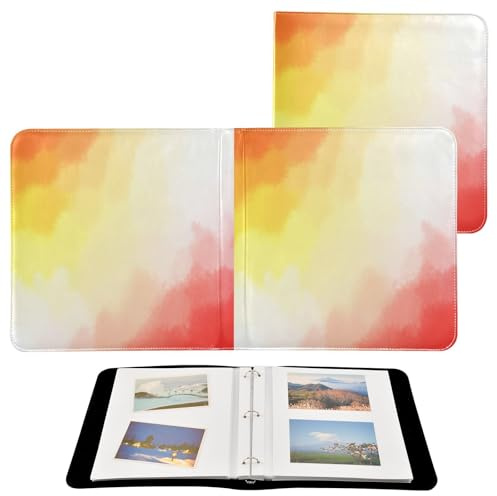 JUMBEAR Grande album fotografico autoadesivo con 20 pagine, album fai da te, per matrimoni, famiglia, bambini, vacanze, colore arancione e rosso