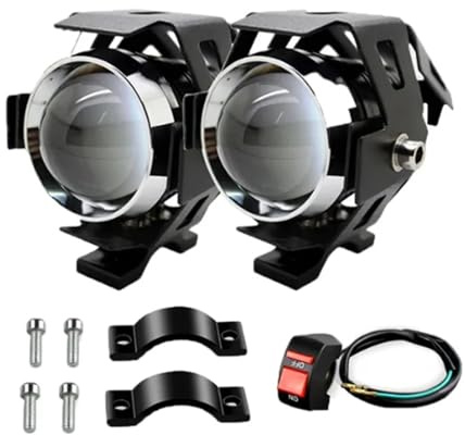 Faro Moto Per Benelli TRK502X Per TRK 502 Faro Anteriore Per Moto Fendinebbia Anteriore U5 U7 12V LED Lente Proiettore Lampada Moto Angel Eye(U5-Switch-2PCS)