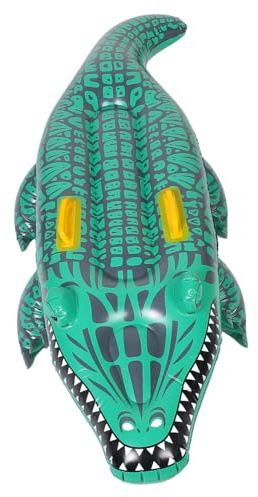 HOOTNEE Aufblasbares Alligator Pool Surfbrett aus PVC für Kinder und Erwachsene Tragbar und Einzigartig für Wasseraktivitäten Am Strand und Schwimmbad