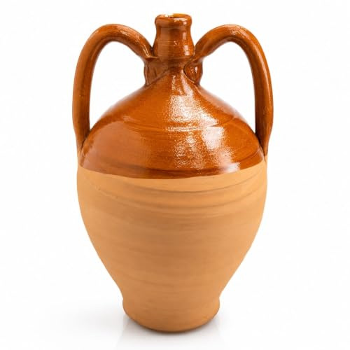 Fiasco Traditionnel en terre cuite Semi-malté pour liquides - Hauteur 40 cm