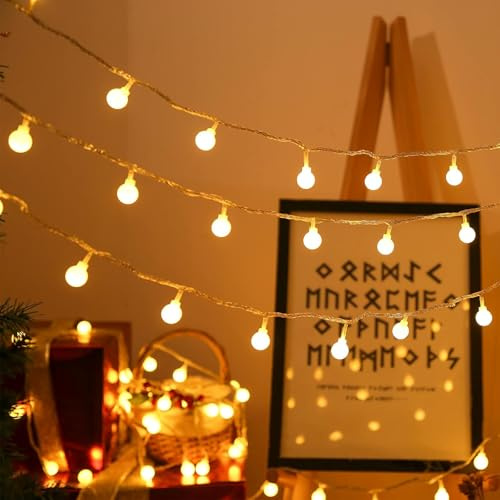 Globe Fairy Lights, 15M 100 LED Globe String Lights, USB or Battery Powered, Copper Wire Light & Waterproof Outdoor Christmas Lights for Indoor Outdoor Lighting, Christmas, Gazebo, Garden, Party