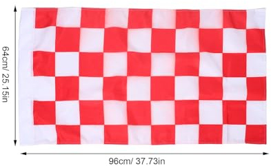 FONDOTIN Drapeau à Carreaux Rouge Et Blanc Bannière Extérieure Pour Pelouse Jardin Terrasse Décoration Pour Course Automobile Et Événements De Course