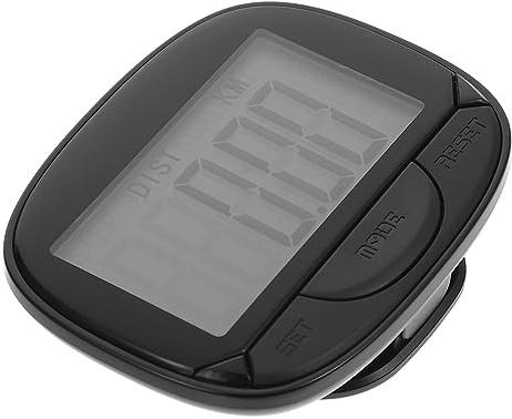 Kisangel Professional Plastic Pedometer Large Screen Accurate Step Counter Clip Fitness Walking Tracker for Indoor Outdoor Use Random Color