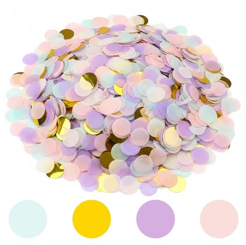 Hautllaif 50g Mehrfarbiges Konfetti – 2.5cm Runde Papier Konfetti für Hochzeit, Geburtstagsfeier und Party Dekoration, Bunte Streudeko für Feierlichkeiten