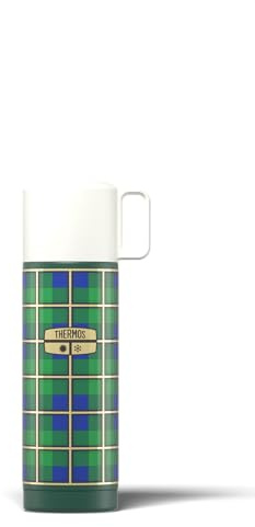 Thermos - Revival Green Flask (500ml) - Premium Leak Proof Insulated Tea & Coffee Flask for Hot & Cold Drinks, Built-in Cup, Push Button Stopper, BPA-Free, Durable Steel