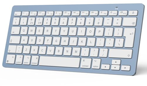 OMOTON Bluetooth Keyboard for Mac, Wireless keyboard for Apple MacBook Pro/Air, iMac, iMac Pro, Mac Mini, Mac Pro, QWERTY UK Layout, Blue