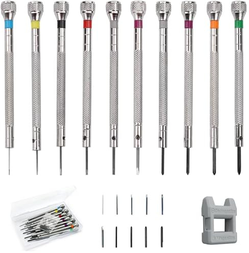CleaZeny 21Pcs Precision Watch Screwdriver Set with Demagnetizer