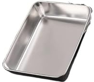 1 molde rectangular de acero inoxidable for hornear, antiadherente, for pasteles, pan, bandejas for almacenar alimentos y frutas, platos utensilios cocina(S 26x20x5cm)