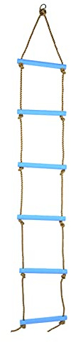NINGANME Scala da Arrampicata per Bambini a Sei sezioni in plastica per Esterni, Gioco di Arrampicata con Corda per Bambini, Scala ad Altezza Regolabile con Corde in Nylon Resistenti per Il (Blu)