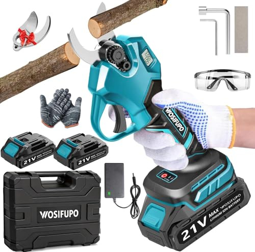 Sécateur Électrique sans Fil 40mm Secateur Electrique, Sécateur électrique avec Écran avec 2 Batteries de 2.0Ah pour la taille, Coupe Branche Electrique pour Jardin/Arbres/Fleurs