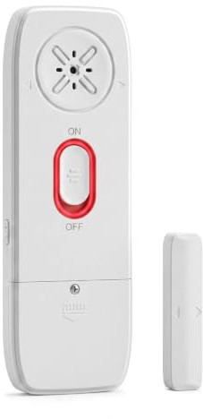 Chatthen Türalarm Fensteralarm mit Vibrationssensor, 2-in-1 Türsensor mit Magnetkontakt, 130 dB Alarmanlage für Türen und Fenster, einstellbare Empfindlichkeit und Lautstärke, ultraflaches Design