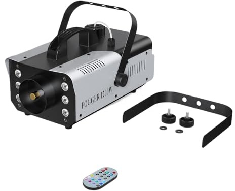 Machine À Fumée Et Brouillard 1200W RGB 6 LED Avec Effet Lumineux De Scène, Générateur Brume, Télécommande For Fêtes, DJ, Discothèques, Clubs Mariages éConomie D'éNergie Puissante