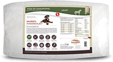SALiNGO Premium Hundefutter Trocken 15kg Getreidefrei mit 83% Fleischanteil - Hypoallergenes Trockenfutter für Hunde, Hundetrockenfutter 15kg, Pferd & Süßkartoffel, Single Protein - Made in Germany