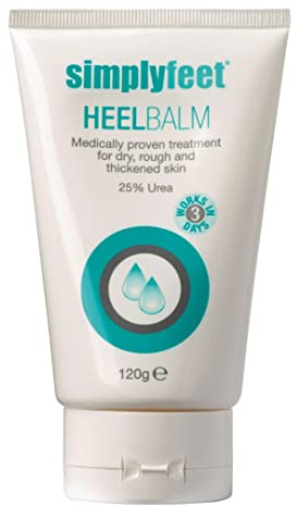 Simply Feet Fersenbalsam, 25 % Urea für raue, trockene Fersen und Sohlen, reichhaltige geschmeidige Formel, leicht aufzutragende Textur, frischer Minzduft, Paraben- und parfümfrei, hergestellt in
