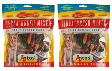 Antos Mixed Brushes Vegetable Based Dog Chews - Natural Dog Treats - 108 Chews in Total