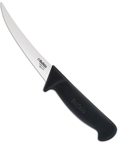 Coltello per Disosso Curvo Lama 13 cm Bufalo S102/13 Manico Nero