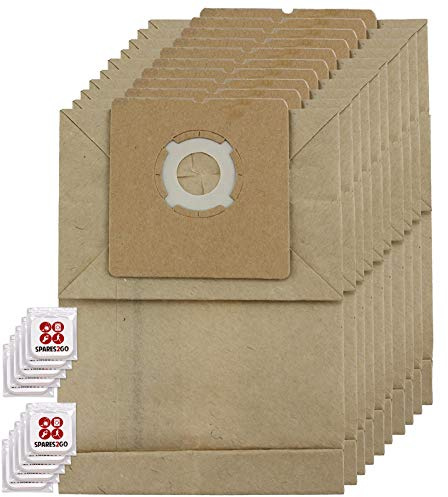 SPARES2GO Strong Dust Bags Compatible with Argos Value CS869-100 VC301 VC-05 Vacuum Cleaners (Pack of 10 + Freshener Tabs)