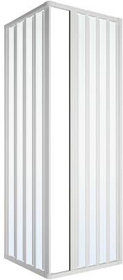 Cabine de douche recto-verso en PVC blanc H185-120 x 90