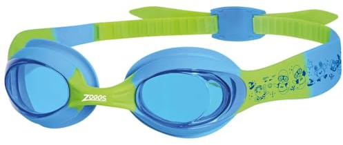 Zoggs Little Twist Kids Swimming Goggles (0-6 Years, Blue Lens, Blue/Green) UV Protection, Children's Kids Goggles with Anti-Fog, Toddler, Junior Boys & Girls Swim Goggle with Easy Adjust Strap