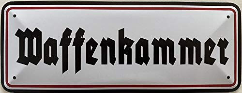 Blechschild 27 x 10 cm Waffenkammer ! - Deko7