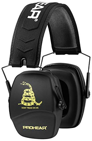 PROHEAR 016 Cuffie Poligono per Tiro Al Piattello, 31dB SNR Riduzione del Rumore, Caccia Cuffie Antirumore, Protezione dell'Udito Regolabile per AdultI, Motivo Serpente Giallo