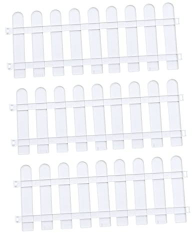 - 5 vallas blancas de plástico fronterizo, borde de jardín, palisada, vinilo, estaca, panel de pantalla de parterres, plantas fronterizas