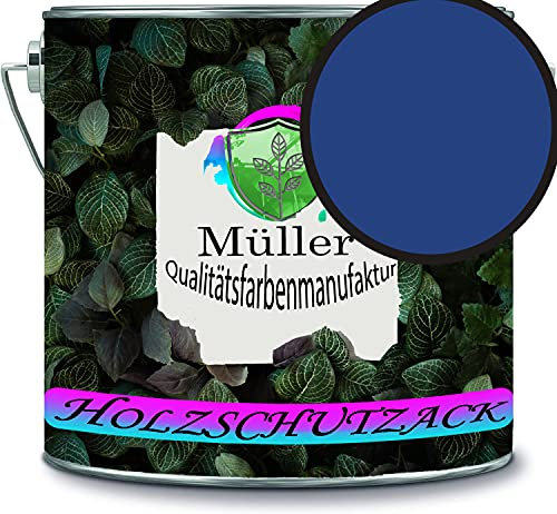 Müller - Vernice protettiva per legno, resistente alle intemperie, protezione a lungo termine dalle intemperie, colore di protezione per legno RAL 5010, colore: blu genziano