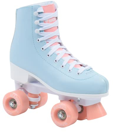 MADIVO Pastel Damen Klassische Retro Rollschuhe | ABEC-7 Kugellager | Mädchen Roller Skates Inliner Inlineskates | Blau/Koralle | Gr. 35, 36, 37, 38, 39, 40, 42