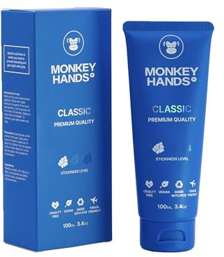 MonkeyHands Classic Grip - Grepp: Lättviktsgel för träningsutrustning, Pole Dance, Calisthenics, Ringar, Parkour och gymnastik – Vegan, Parabenfri, Hartsfri – blå, 100 ml