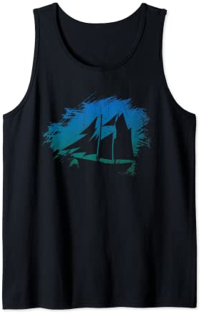 Meer Segelboot Kapitän Segelschiff Segler Skipper Segeln Tank Top