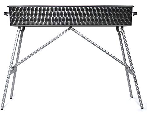 Generisch Edelstahl Schaschlikgrill 120x30cm V2A Mangal Klappbar Handarbeit Adana Grill Holzkohlegrill Schaschlik шашлычница мангал (Ohne Ascheschubladen, ohne Rollen)