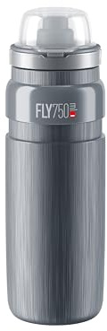 Elite Fly MTB 750ml Bottle (Grey, Tex) – Ultra-Lightweight 30% Lighter Cycling Water Bottle with Dust-Proof Cap, Ergonomic Grip & High-Flow Valve for Mountain and Gravel Riders