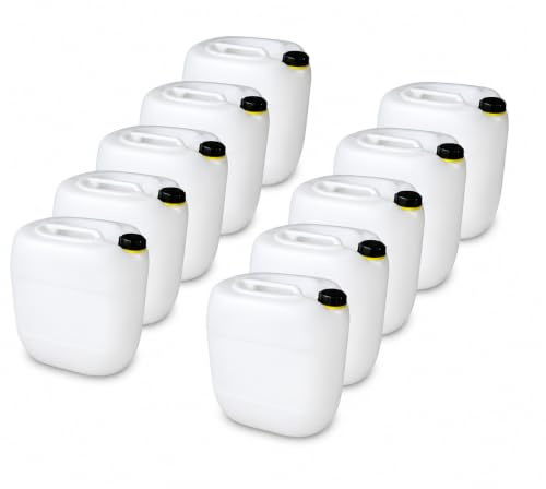 kanister-vertrieb® 10 Stück 30 L Kanister Wasserkanister Kunststoffkanister natur DIN61 + Etiketten