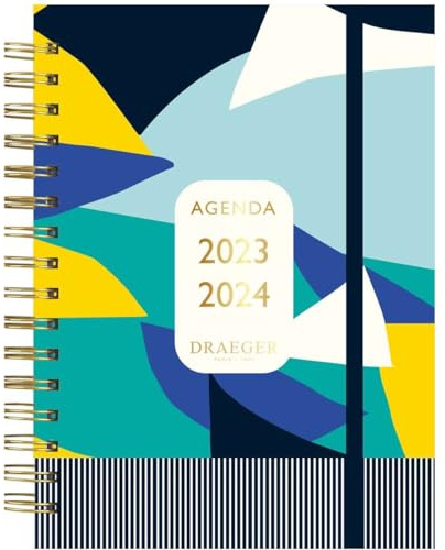 Draeger Paris – Wochenkalender 2023 – 2024 | 13 x 18 cm | September 2023 bis August 2024 | Blau und Gelb | Hardcover Wochenkalender | FSC®-zertifiziertes Papier