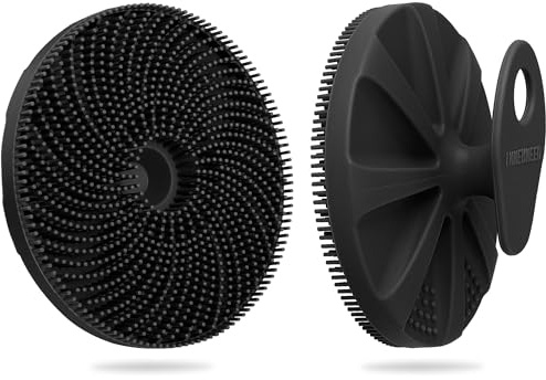 Food-Grade Silicone Body Scrubber Exfoliating & Massaging Bath Brush Black