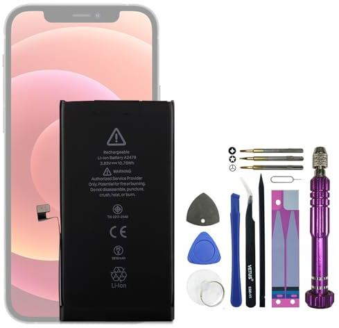Batterie de rechange Vvsialeek A2479 compatible avec iPhone 12/12 Pro modèle A2172 A2402 A2403 A2404 avec kit d'outils gratuit.