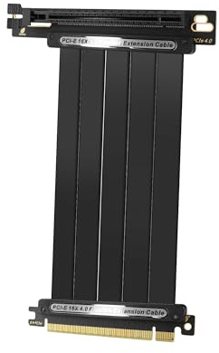 GINTOOYUN Câble d'extension pour Carte Graphique PCIE 4.0 X16 Noir PCIE 4.0 X16 mâle vers Femelle à 90 degrés Câble d'extension GPU pour châssis de Carte Graphique,etc(9.8Inch) (90 degrés)