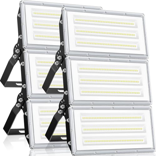 YIQIBRO Focos LED Exterior 300W 2 Piezas, 30000LM 6500K Blanco Frío 3 en 1 Luz Exterior con 315 LEDs, IP67 Impermeable 85-265V Lampara LED con Transformador para Jardin Garaje Hotel Fábrica Estadio