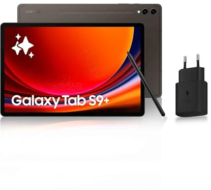 Samsung Galaxy Tab S9+ Tablette Android, 12.4 256Go de Stockage, Lecteur MicroSD, Wifi, S Pen Inclus, Anthracite, Chargeur Secteur Rapide 25W Inclus, Exclusivité Amazon Version FR