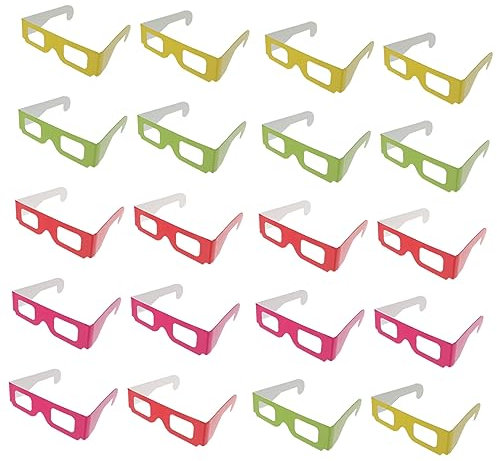 Homoyoyo 20pcs Portable Lightweight Cardboard 3d Anaglyph Glasses for Cinemas and 3d Movies, Novelty Viewing Glasses for Family and Friends