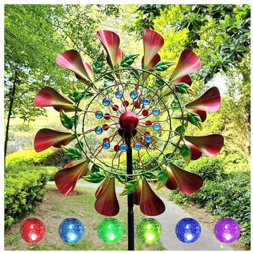 Solar Magische WindmüHle 210cm Groß WindmüHle Garten XXL Leicht Drehend FüR Den AußEnbereich,Terrasse