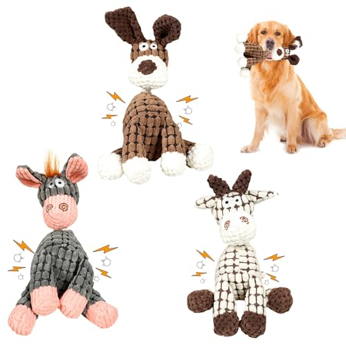 Hundespielzeug , Unzerstörbar Spielzeug Hund, Hundespielzeug Unzerstörbar für Zahnreinigung, Puppy Seil Spielzeug Plüschtier, Interaktives Hundespielzeug für Kleine Mittelgroßen Hund (Braun Rot Weiß)