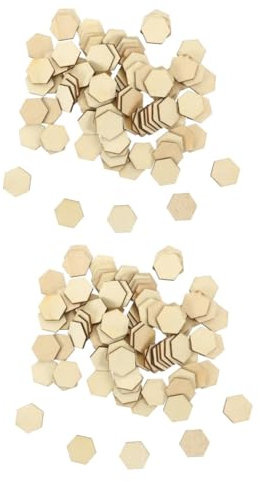 DIYEAH 200stücke Hexagon Holzscheiben Unbeschichtet Diy Bastelmaterial Für Kreative Projekte Große Holzstückchen Für Erwachsene Für Kunst Und Dekoration