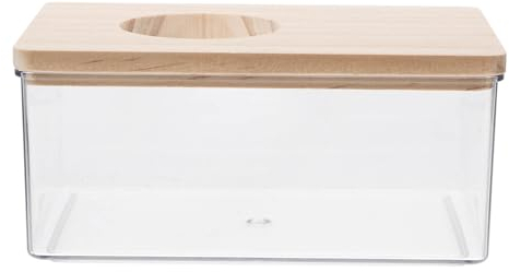 WOONEKY Hamster Sandbad Box Aus Mit Natürlichem Holzdeckel Praktische Sandbadewanne Für Kleine Haustiere Wie Hamster Meerschweinchen Und Zwerghamster Leicht Zu Reinigen Und Langlebig