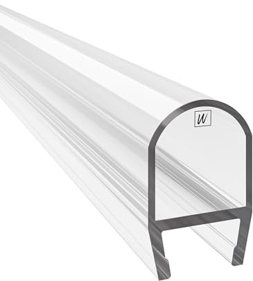 WAKA Premium Duschtür & Duschlippe PRO-Y Duschdichtung Optisch Transparent, Duschdichtungen für Duschtüren 8mm Glas Länge 2000mm Duschkabinen Dichtungen & Duschtürdichtung mit der Besten Qualität