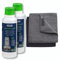 Delonghi Ecodecalk Bottle 200ml Pack of 2 & Twin Microfibre Cloths Trevuza Bundle - Coffee Descaler & Cleaning Cloths Set | Includes Delonghi Descaler & Microfibre Cloths for Espresso Machine Care