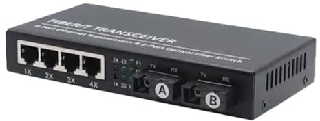 Haopeuk Switch in Fibra Gigabit Ethernet SC Monomodale 20KM 2 Fibra SC 4 Porte RJ45 Convertitore Multimediale in Fibra Ottica 100/1000M Spina UE