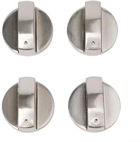 babominimer Gas Stove Knobs 4 Pack Zinc Alloy Cooker Oven Hob Control Switch 6mm Silver Replacement Parts for Kitchen Appliances Easy Installation Smooth Cover